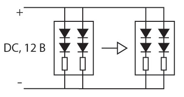 Схема подключения светодиодного модуля