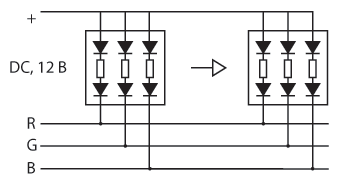 Схема подключения светодиодных модулей